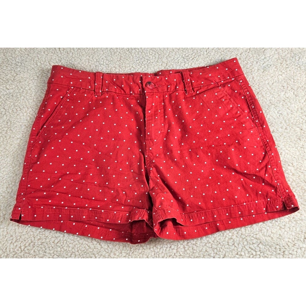 Columbia PFG Women's Polka Dot Shorts Size 10 Red White‎ Stretch Cotton Fishing